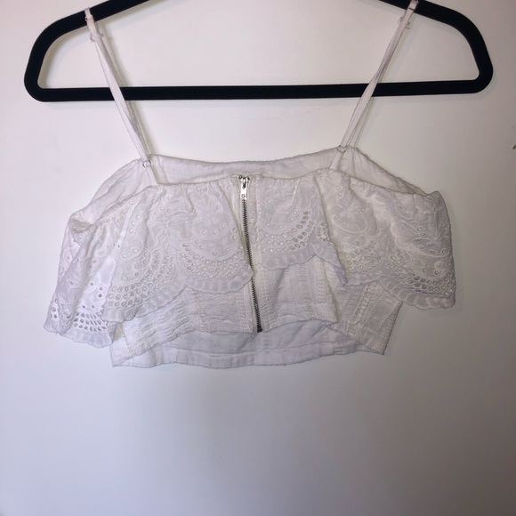 White embroidered crop top - Picture 2 of 3